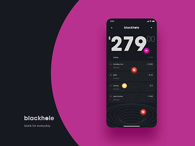 Blackhole Bank ☄️ animation app bank banking banking app bhsad bhsadmad finance fintech iambritankastudent interface mad6 mad666 mobile ui