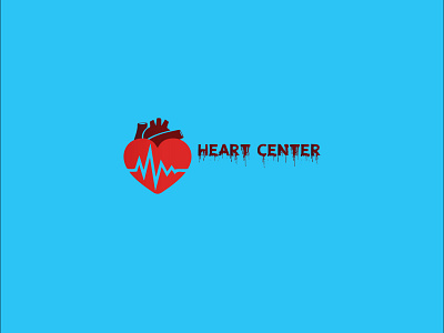 Heart Center branding design flat icon illustration illustrator logo minimal typography vector