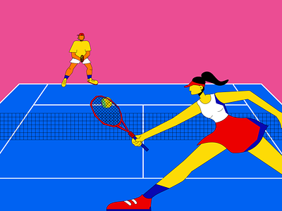 Tennis animation ball brazilian characterdesign design grandslam illustration sport sports tennis usopen