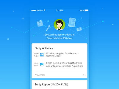 OnionMath wechat applet for parents app book calendar computer gradient study ui wechat applet