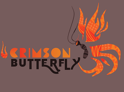 Crimson Butterfly art flat illustration illustrator logo logo design logos typography vector web