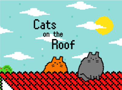 Cats on the Roof 2d banner cats design illustration illustrator pixel art