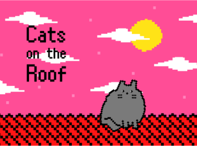Cats on the Roof. Pixel Art banner branding design graphic design illustration illustrator