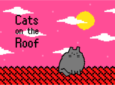 Cats on the Roof. Pixel Art