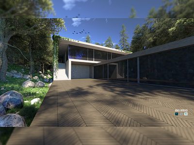 Modern Forest House 3d 3d art 3d artist 3d rendering 3dsmax architect architecture forest house jungle modeling render rendering tree v ray