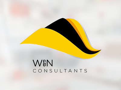 Logo design for W&N Consultants black consultancy design depth flat logo yellow