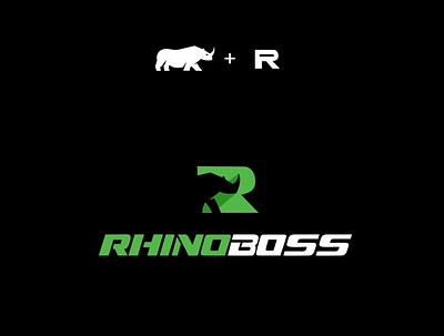 RHINOBOSS LOGO animal bodywork boss design equipment fitness health letter logo rhino rhinos tool