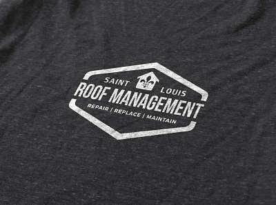 Logo for Roof Management badge construction home house logo management redesign repair roof saint louis work