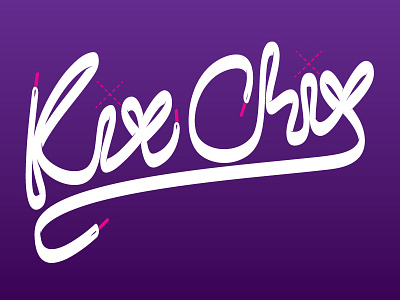 Kix Chix Logo custom typography hand drawn script kix chix lettering logo shoelace