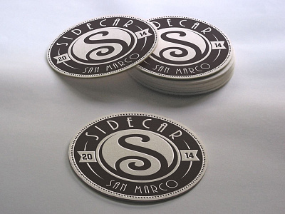 Sidecar Coasters branding coasters logo