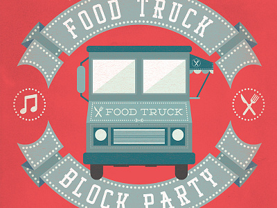 Food Truck Event Poster flat food truck poster