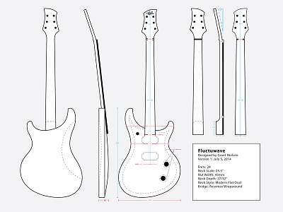 "Fluctuwave" Guitar Design guitar hall customs instrument music schematic woodworking
