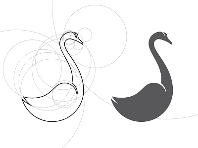 Swan Construct illustration logo swan