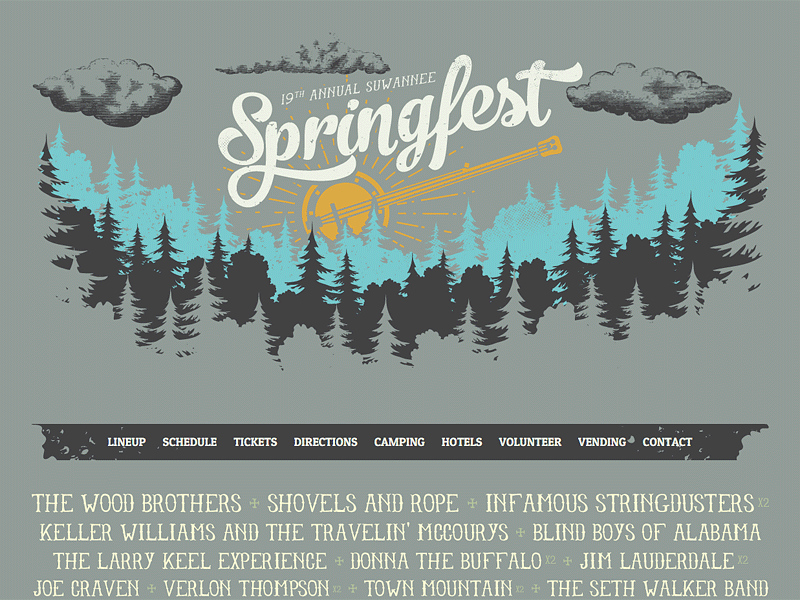 Suwanne Springfest Website custom homepage parallax responsive typography ui ux web design website