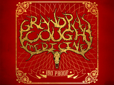 180 Proof Cover Concept album cover gold leaf illustration typography
