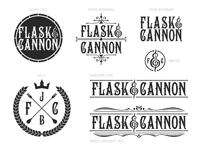 Flask & Cannon Style Guide branding crest emblem icon logo style guide typography