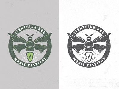 Lightning Bug Music Festival - Logo Concept branding bulb emblem festival icon illustration lightning logo music