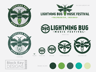 Lightning Bug Music Festival - Style Guide branding bug bulb emblem filament gear icon illustration lightbulb lightning logo style guide