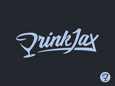 "Drink Jax" Logo WIP3 alcohol branding illustration liquor logo martini glass snifter typography