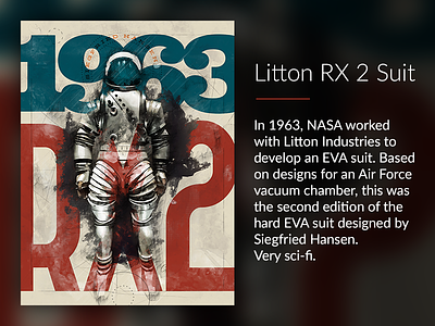 Litton RX 2 Poster 50th anniversary apollo astronaut eva nasa poster space space race space suit space travel