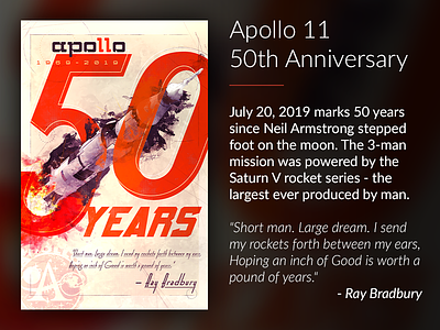 Apollo 11 50th Anniversary Poster 1969 50th anniversary apollo 11 buzz aldrin moon landing nasa neil armstrong ray bradbury saturn v space space program space travel