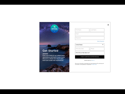 Travelpolitans UX Signup Iceland branding design popup popup form ui uidesign web website