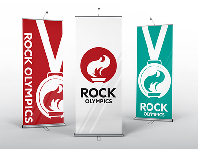 Rock Olympic Banners banners design easel event signge fire olympics posters print design sidewalk sign signs torch vector