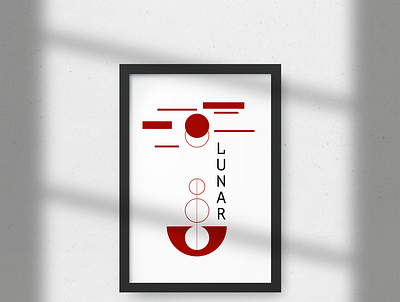 LUNAR abstract abstract art abstract design design design art design graphic designs geometrical graphic graphicdesign illustration illustrator lunar minimalism minimalist moon posters red redesign typography