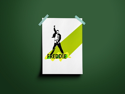 THE SHOW MUST GO ON artist design design art design graphic designer designs freddie mercury graphic graphicdesign green illustration illustrator mockup posters print print design printing singer