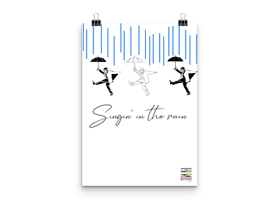 sing' in the rain design design art design graphic designs graphic graphicdesign illustration illustrator posters print print design printing rain singer typo typogaphy umbrella