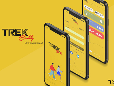 Trek Buddy app design minimal typography ui ux