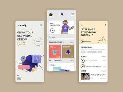 Acadia 3d app branding design graphic design illustration logo typography ui uiux ux vector wireframe