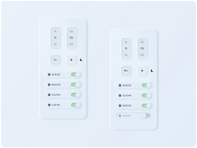 Alarm clock concept with neumorphic UI