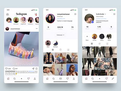 Instagram redesign by kubvkube on Dribbble