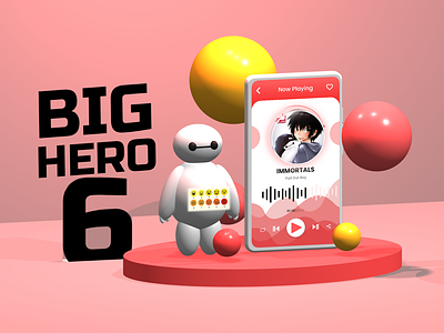 UI 3D Mobile Design - Big Hero 6 3d animation disney graphic design mobile spline ui uidesign