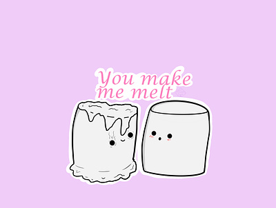 Meltmellows adorable adorable lovely cute design digital art enjoy happy heart illustration marshmallow marshmallows melting my cart my heart original original art valentines day