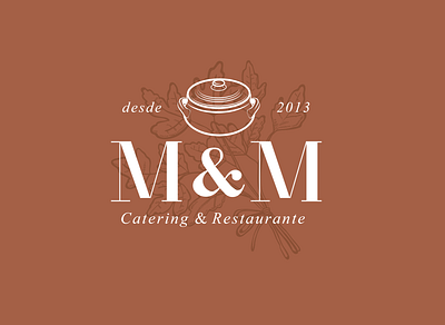 M&M Catering & Restaurante branding design logo typography vector vintage logo