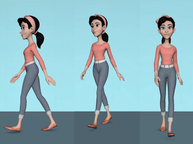 Girl Walk {Marsha Character} 2019 3d animation animated gif cartoons ianimate marsha marsha rig marsha rig portfolio simran simranjeet090 walk cycle