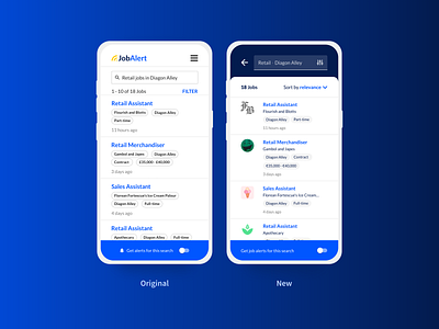 Redesign of results & edit search screens backdrop job board materialdesign mobile design mobile first redesign search ui ux web