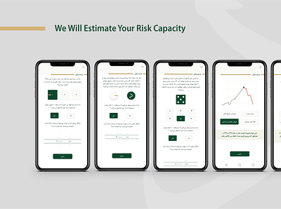 Risk assessment app application branding chart coin daraninvestment design finacial financial financial app green invest iran risk ui