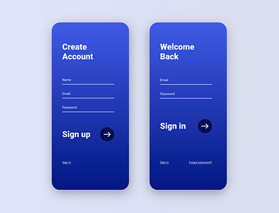 Sign Up Form app blue dailyui 001 minimal mobile app design mobile ui sign in sign up sign up form ui ui design ux