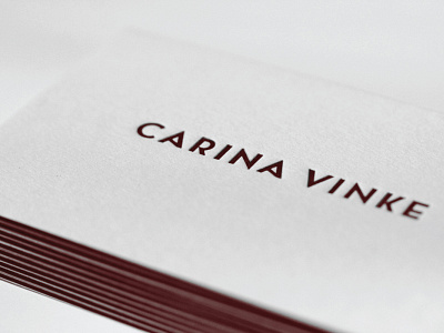 Carina Vinke - Minimalistic letterpress business cards brown business cards carina vinke colorplan paper embossing identity letterpress minimalist music musician vocalist