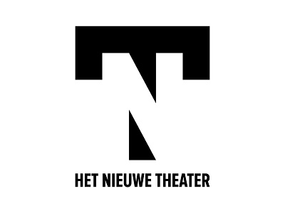 Het Nieuwe Theater logo design black branding eindhoven logo minimalist theatre visual identity white