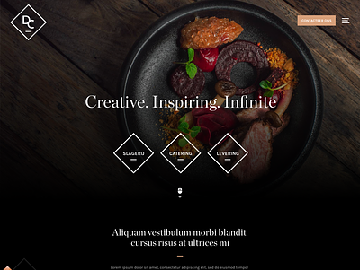 Catering branding catering design food shapes square webdesign website