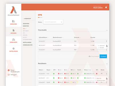 Webapplication EPB management application dashboard dashboard design webapplication