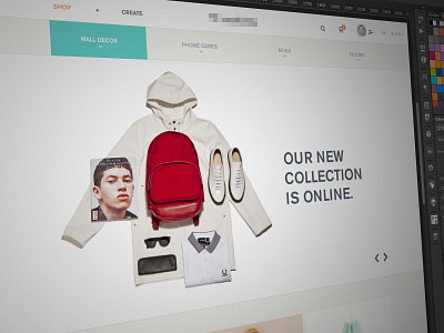 E-shop Landing agenceme color e shop hero landing product shop ui ux white