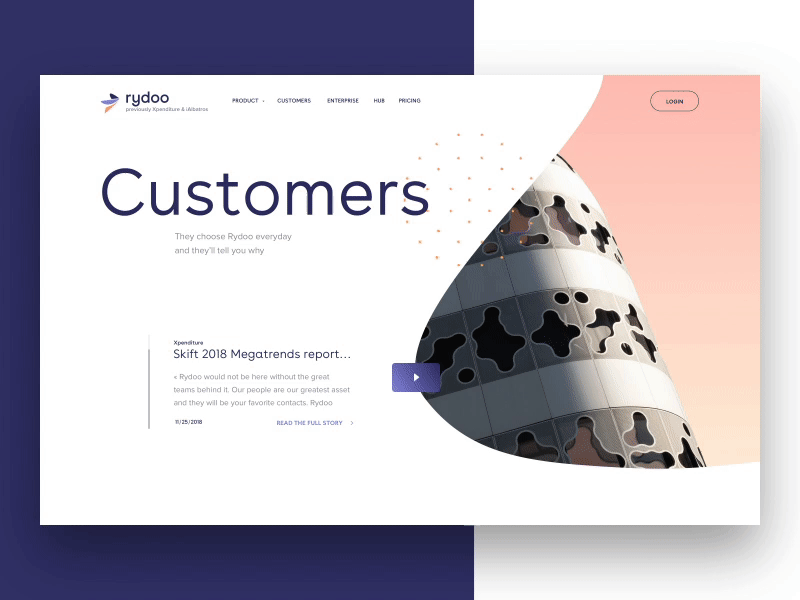 Customers Page agency animation cover customers me page rydoo ui ux