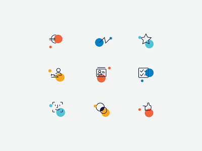Icons Set agency colors icons illustration me set ui ux