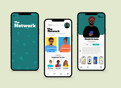 The Network design figma figma design framer illustration ios 12 ios app iosapp network networking social media social network ui uiux uiuxdesign ux