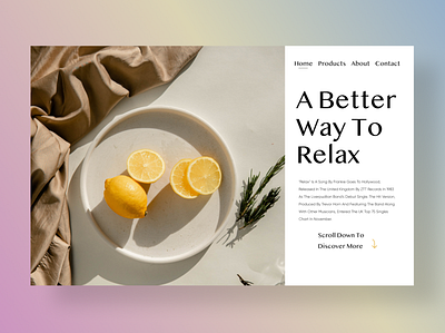 Rest & Relaxation branding cafe cafe design design fruit hero section lemons minimal minimalism simple design tea time typography ui uiux uiuxdesign ux ux design webdesign website design